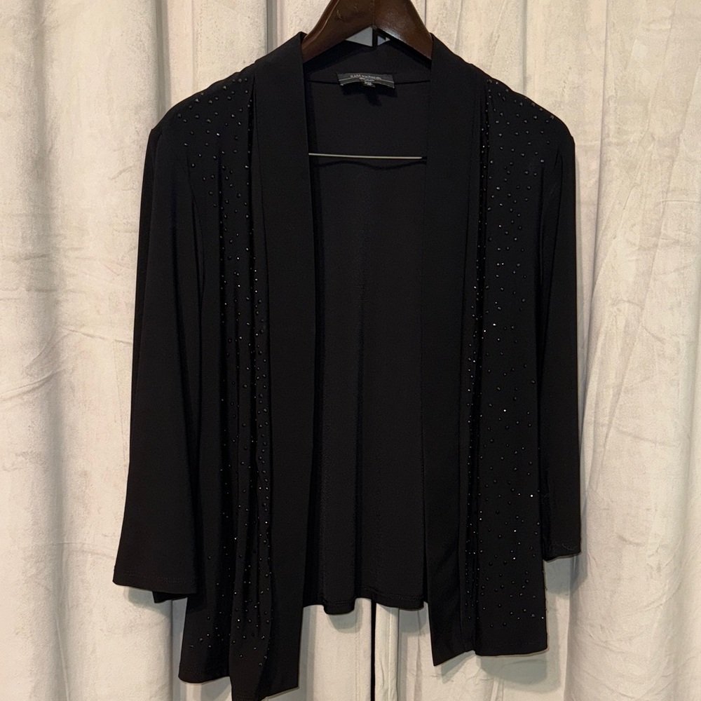 R&M Richards Black Cardigan with Studded Detail